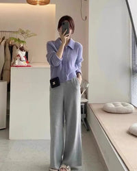 Cashmere Polo Collar Cardigan Knit Wool