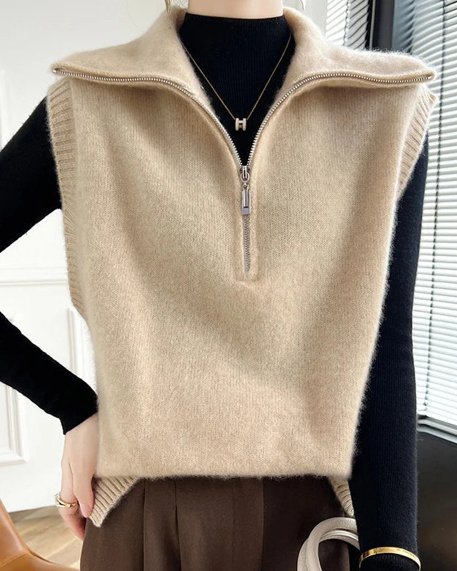 Half-Zip Merino Wool Vest