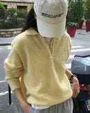 Merino Wool Polo Collar Pullover