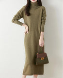 Merino Wool Turtleneck Knit Dress
