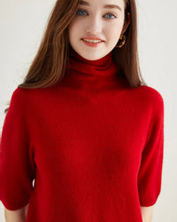 Merino Wool Half-Sleeve Turtleneck