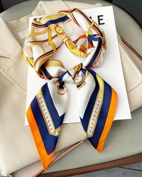 Satin Finish Floral Square Scarf