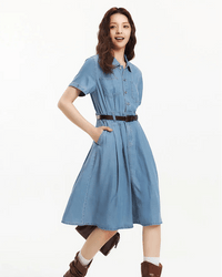 Casual And Stylish Fitted Button Denim Dress