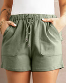 High-Waist Drawstring Casual Shorts