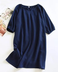 Cotton Crepe Solid Nightgown