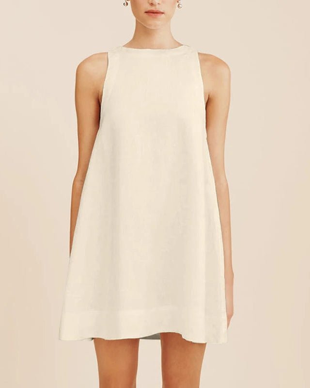Stylish Round Neck Sleeveless Mini Dress
