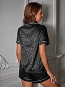 Satin Shorts Pajamas Two Piece Set