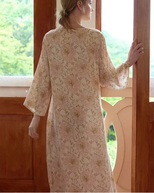 Chinese Style Retro Flower Print Sleepdress