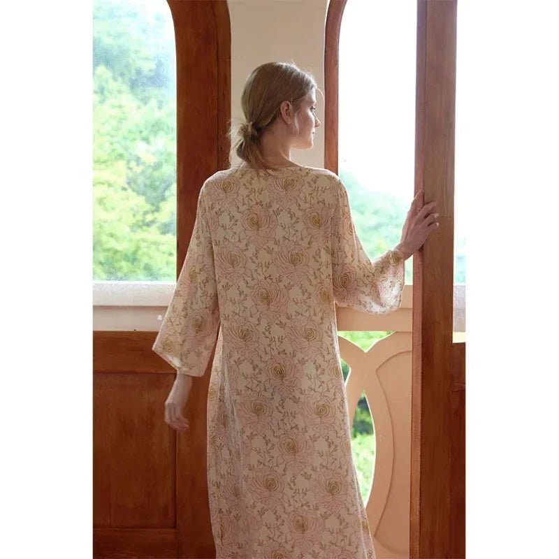 Chinese Style Retro Flower Print Sleepdress