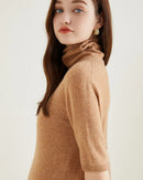 Merino Wool Half-Sleeve Turtleneck