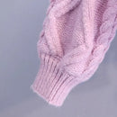 Twist Short V-Neck Single-breasted Knitted Cardigan