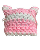 Striped Crochet Cat-Ear Beanie