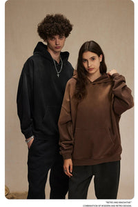 Retro Gradient Distressed Holes Washed Hoodies