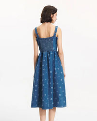 New Full-Print Refreshing Denim Maxi Dress