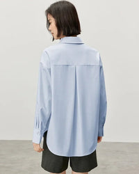 Simple Loose-Fitting Drop-Shoulder Long-Sleeved Shirt