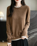 Layered-Look Wool-Blend Knit Top