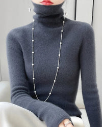 Wool Long-Sleeved Turtleneck Slim Fit Sweater