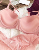 Classic Bandage Lace Cutout Push-Up Bra Set