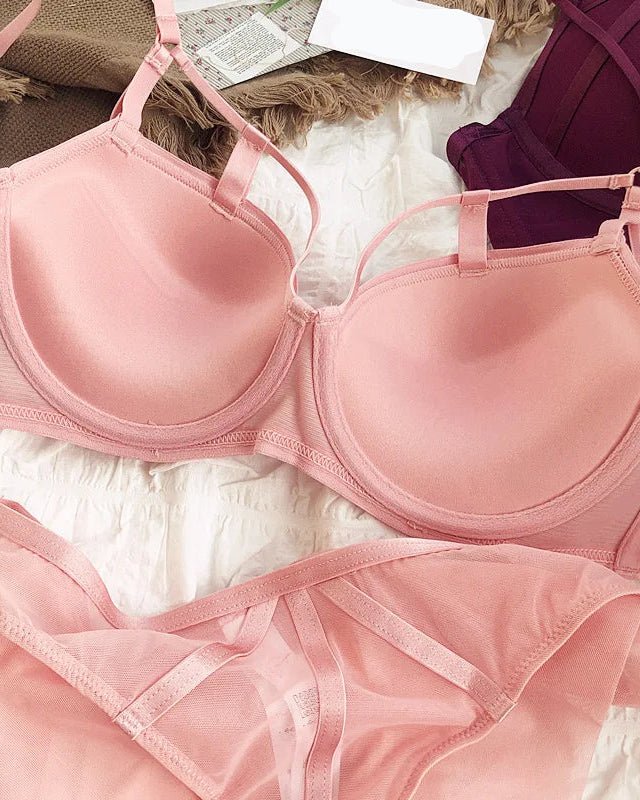Classic Bandage Lace Cutout Push-Up Bra Set