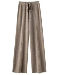 Wool Knit Wide-Leg Pants