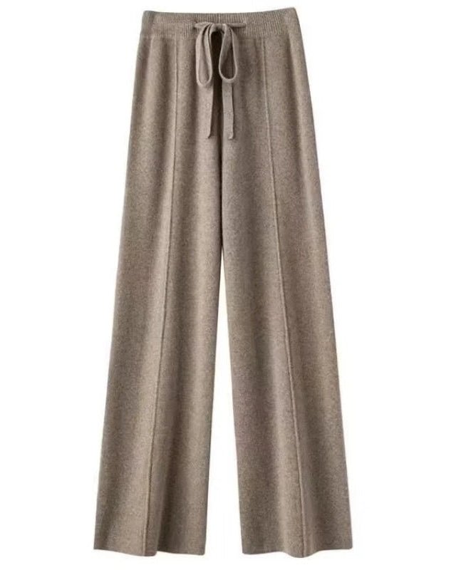 Wool Knit Wide-Leg Pants