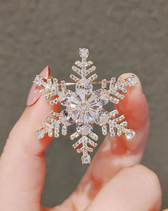 Snowflake Rhinestone Brooch Pins
