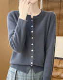 Merino Wool Button-Front Cardigan