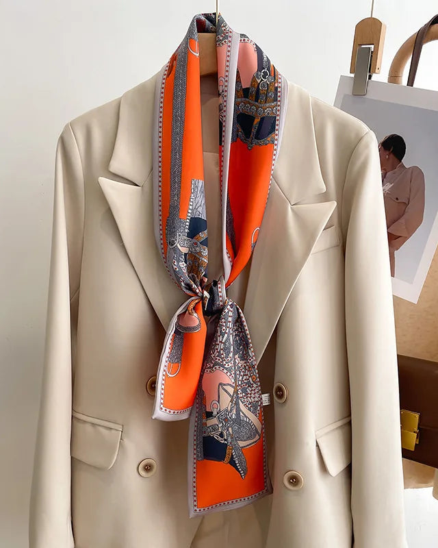 Women's Printed Silk Scarf & Shawl