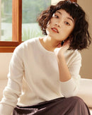 Cashmere Crew Neck Long-Sleeved Pullover Sweater