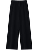 Wool Casual Drawstring Stretch Wide-Leg Pants