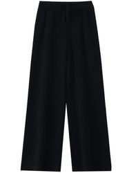 Wool Casual Drawstring Stretch Wide-Leg Pants