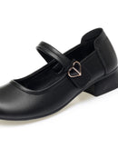 Women's Genuine Leather Mid-Heel Shoes