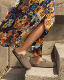 Suede Platform Cork Insole Slippers