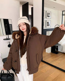 Relaxed Hooded Toggle Winter Jacket