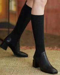 Elastic Knit Sock Ankle Boots