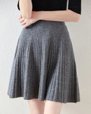 Wool Knitted Fashionable Solid-Color Short Skirt