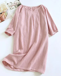 Cotton Crepe Solid Nightgown