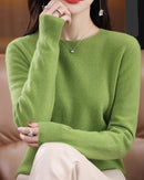 Merino Wool O-Neck Knit Sweater