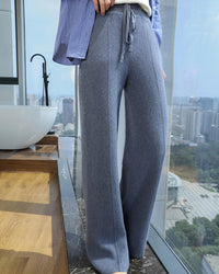Cashmere Knit Wide Leg Pants