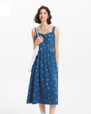 New Full-Print Refreshing Denim Maxi Dress