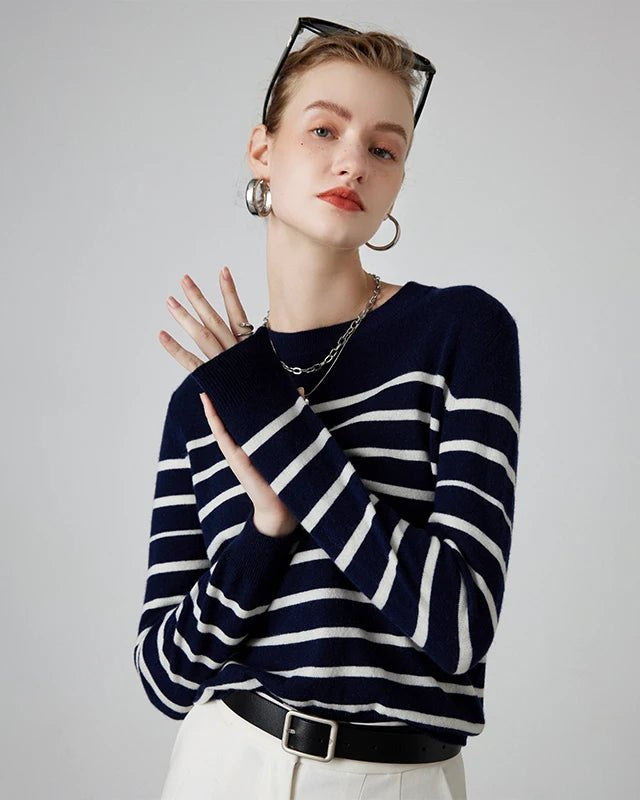 Striped Wool Pullover Sweater