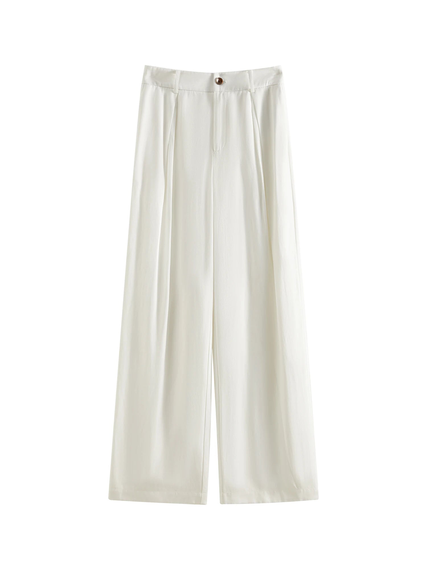 Linen Blend High-Waist Wide-Leg Pants
