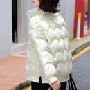Stand Collar Quilted-Shell Parka