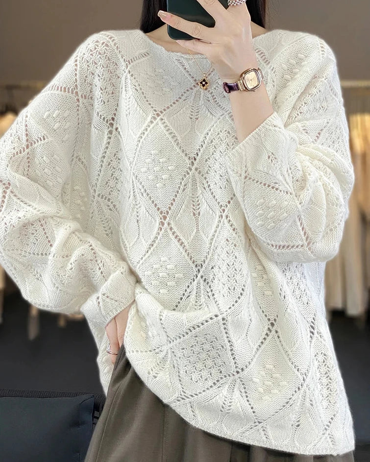 Crochet Hollow Knit Wool Sweater