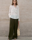 Casual Linen High-Waisted Loose Wide-Leg Pants