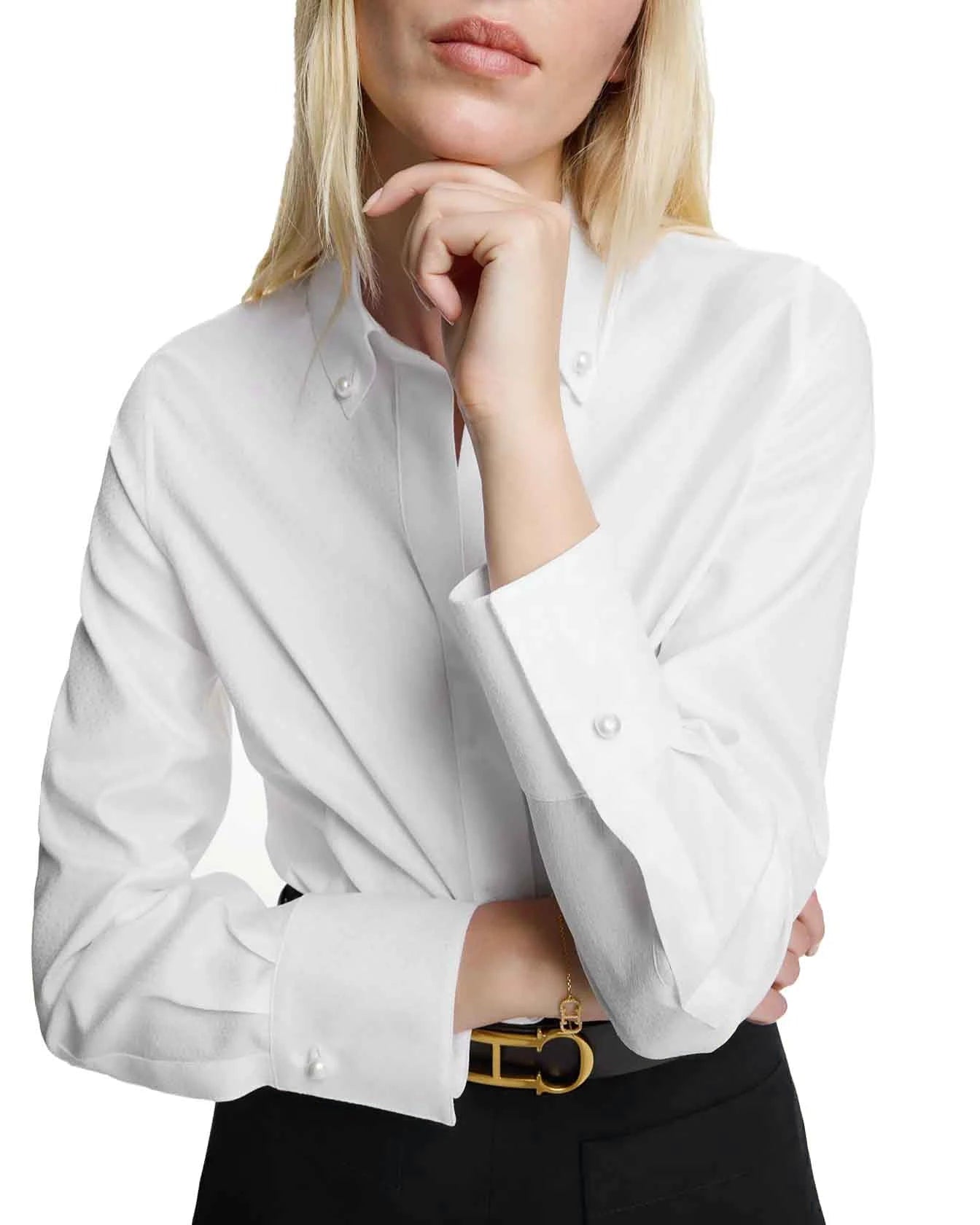 Casual Classic White Long-Sleeved Shirt