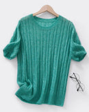 Cable-Knit Short-Sleeve Top