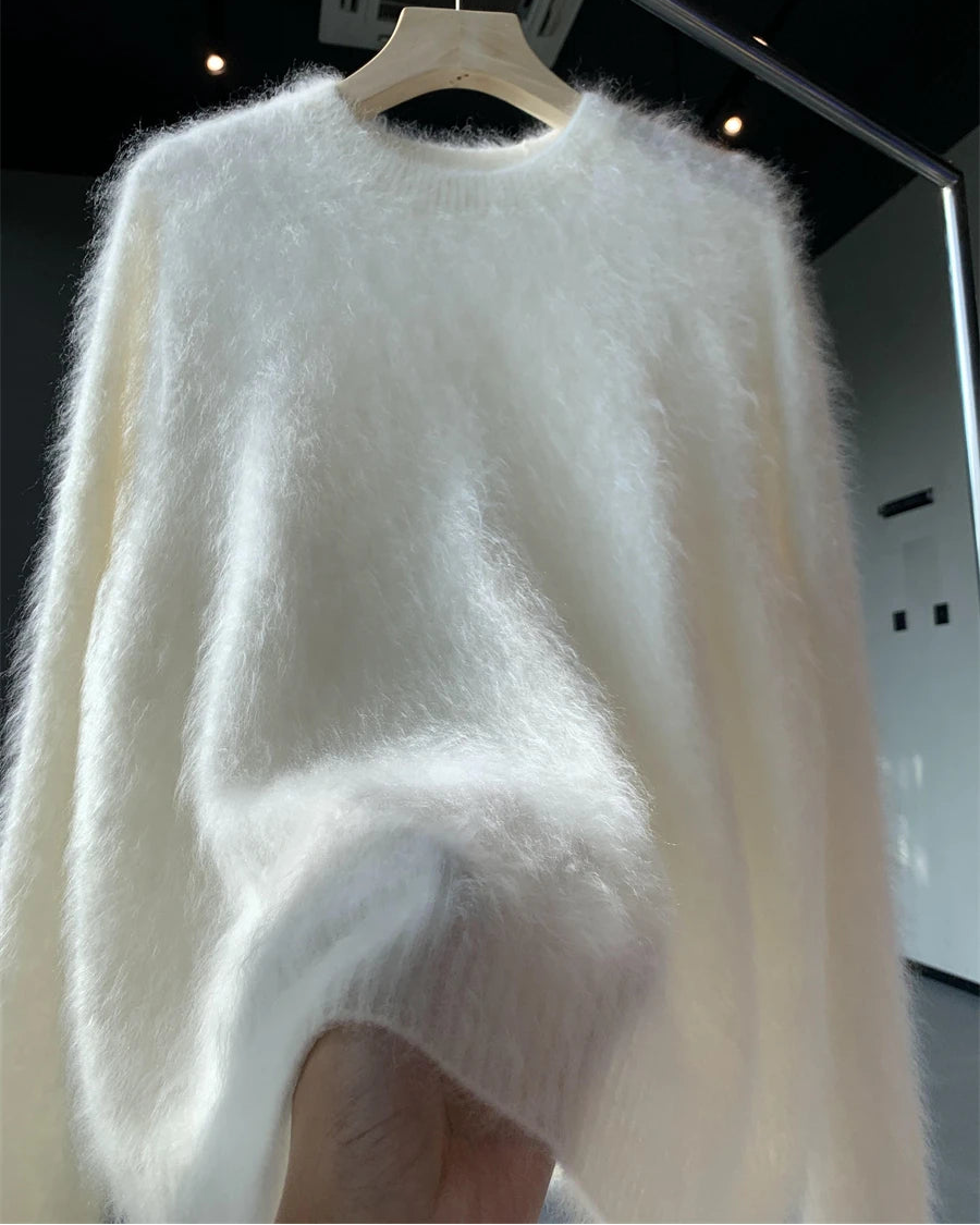 Cashmere Fluffy Round-Neck Pullover