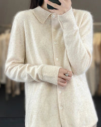 Mink Cashmere Polo Cardigan