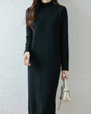 Merino Wool Turtleneck Midi Dress